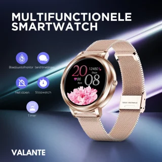 Valante Fem-Fit2 Rosé Goud Stalen Smartwatch 40 mm