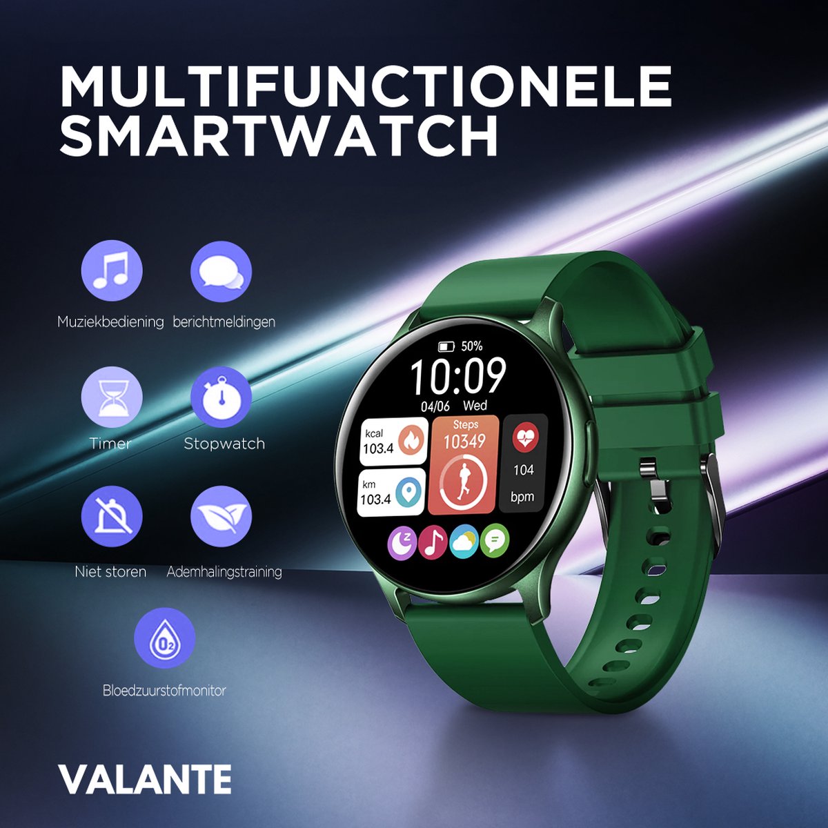 Valante ProXena Smartwatch 44 mm Groen