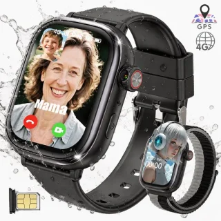 Vashoy T86 GPS-horloge voor kinderen - smartwatch met camera en videobellen, zwart