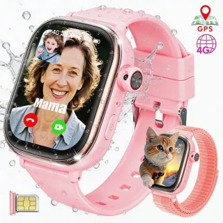 Vashoy T86 kinder smartwatch met GPS-tracker, camera en videobellen, roze