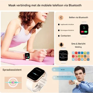 Vitdipy Activity Tracker Smartwatch - Goud