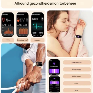 Vitdipy Activity Tracker Smartwatch - Goud