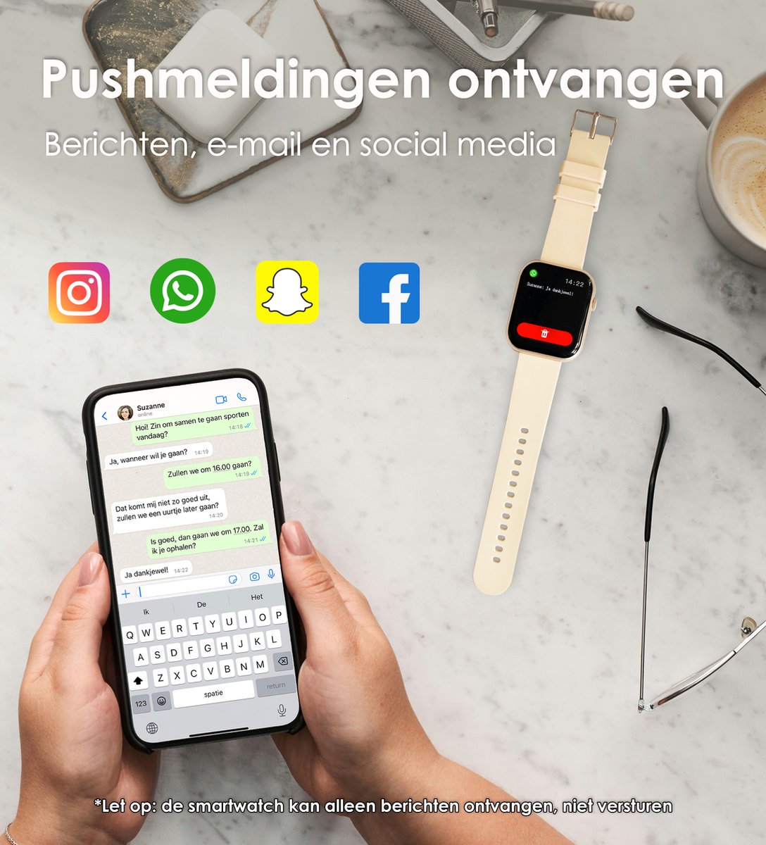 Voltic Smartwatch Goud 47mm Dames