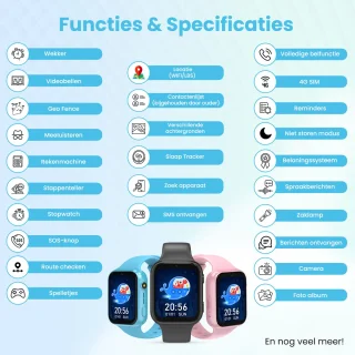 VUBIO B3 4G Kinder Smartwatch Blauw