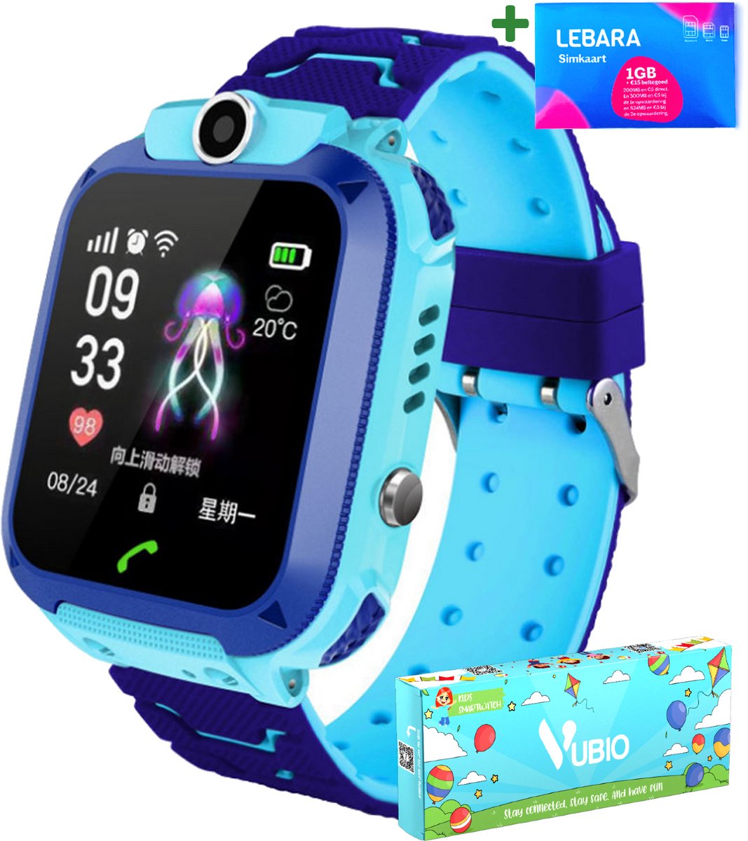 De VUBIO Kinder Smartwatch Blauw in één oogopslag