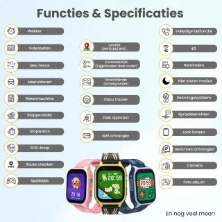 VUBIO Kinder Smartwatch L2 4G Zwart