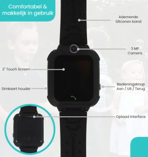VUBIO Kinder Smartwatch Zwart