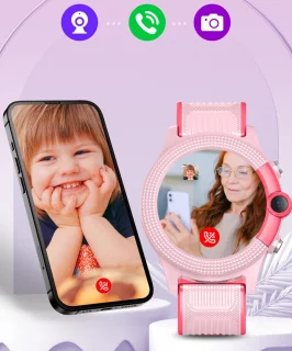 Watcher VI Touch 4G kinder smartwatch roze inclusief SIM-kaart