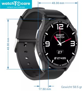 WatchToCare Pulse GPS Tracker Smartwatch Senioren 4G inclusief Lebara Sim