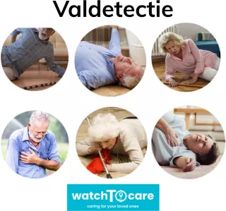 WatchToCare Pulse GPS Tracker Smartwatch Senioren 4G inclusief Lebara Sim