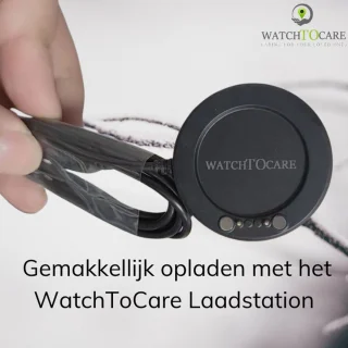 WatchToCare WTC 45 GPS Tracker Smartwatch GPS Horloge Ouderen Bruin Leer