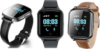 WatchToCare WTC 45 GPS Tracker Smartwatch GPS Horloge Ouderen Bruin Leer