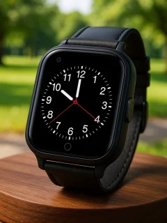WatchToCare WTC45 GPS Horloge Ouderen Zwart Leer