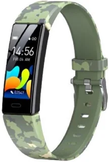 West Watches Model Wood Activity Tracker Smartband Camouflage Groen