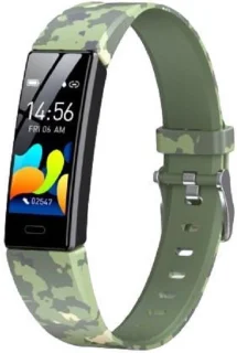 West Watches Model Wood Activity Tracker Smartband Camouflage Groen