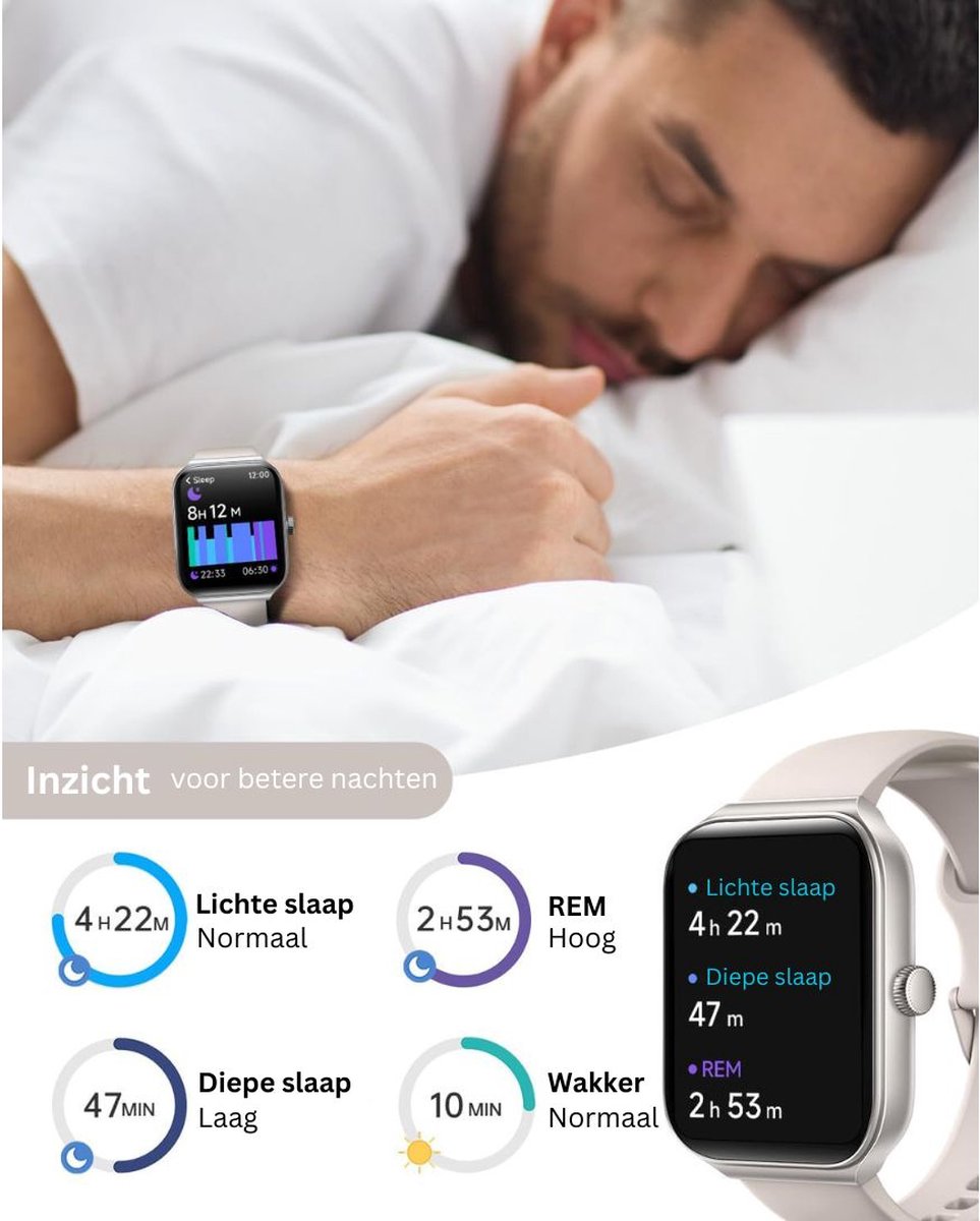 White-Label Beige Sport Smartwatch Unisex