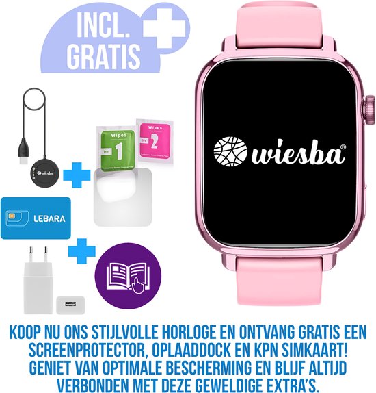 Wiesba WB13 kinder smartwatch roze