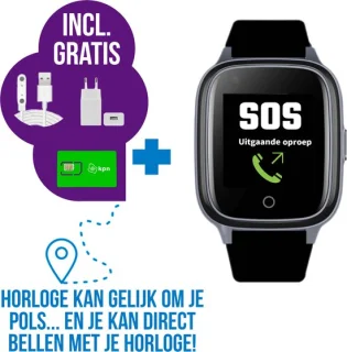 Wiesba WB34S gps horloge zwart
