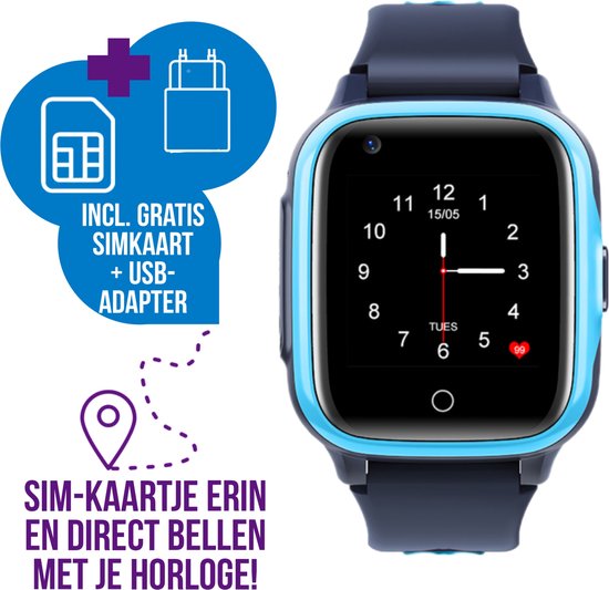 Wiesba WB36 GPS Smartwatch Kinderhorloge Blauw