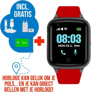Wiesba WB73S GPS horloge senior rood