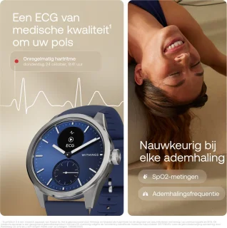 Withings ScanWatch 2 Hybride Smartwatch 42mm Midnight Blauw