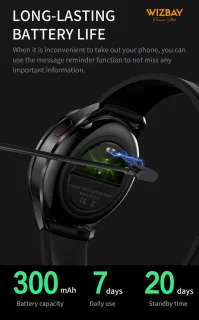 WizBay Premium Select 1.39" 2in1 Sport Smartwatch Zwart