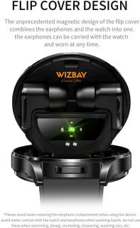 WizBay Premium Select 1.39" 2in1 Sport Smartwatch Zwart