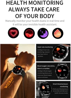 WizBay Premium Select 1.39" 2in1 Sport Smartwatch Zwart
