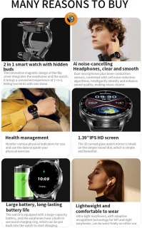 WizBay Premium Select 1.39" 2in1 Sport Smartwatch Zwart