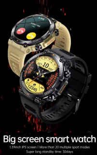 WizBay Premium Select 1.39 inch HD TFT Smartwatch Zwart