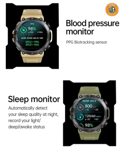 WizBay Premium Select 1.39 inch HD TFT Smartwatch Zwart