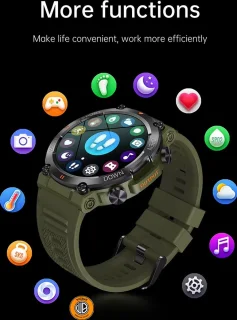 WizBay Premium Select 1.39 inch HD TFT Smartwatch Zwart