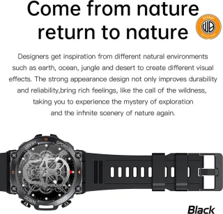 WizBay Premium Select 1.39 inch HD TFT Smartwatch Zwart