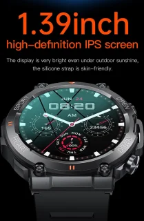 WizBay Premium Select 1.39 inch HD TFT Smartwatch Zwart