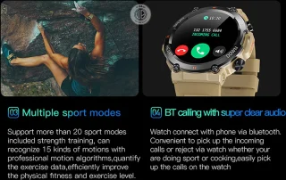 WizBay Premium Select 1.39 inch HD TFT Smartwatch Zwart