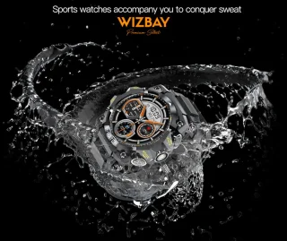 WizBay Premium Select 1.39 Inch Smartwatch Zwart Aubergine Siliconen Band