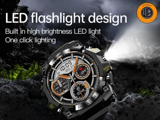 WizBay Premium Select 1.39 Inch Smartwatch Zwart Aubergine Siliconen Band