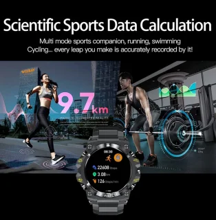 WizBay Premium Select 1.39 Inch Smartwatch Zwart Aubergine Siliconen Band