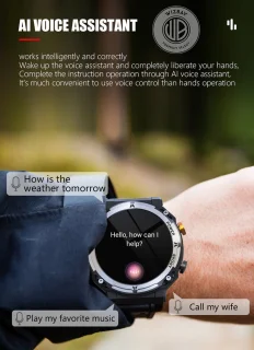 WizBay Premium Select 1.39" Smartwatch Mat Zilver RVS Zwart