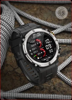 WizBay Premium Select 1.39" Smartwatch Mat Zilver RVS Zwart