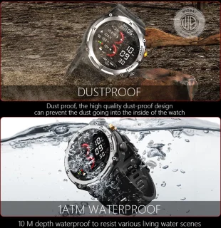 WizBay Premium Select 1.39" Smartwatch Mat Zilver RVS Zwart