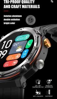 WizBay Premium Select 1.39" Smartwatch Mat Zilver RVS Zwart