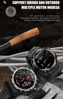 WizBay Premium Select 1.39" Smartwatch Mat Zilver RVS Zwart