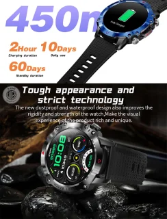 WizBay Premium Select 1.39inch Sport Smartwatch Zwart