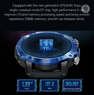 WizBay Premium Select 1.39inch Sport Smartwatch Zwart