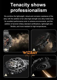 WizBay Premium Select 1.43" AMOLED Smartwatch Zwart RVS Band
