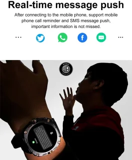 WizBay Premium Select 1.43" AMOLED Smartwatch Zwart RVS Band