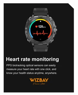 WizBay Premium Select 1.43" AMOLED Smartwatch Zwart RVS Band