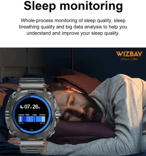 WizBay Premium Select 1.43" AMOLED Smartwatch Zwart RVS Band
