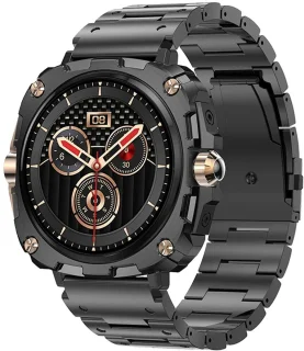 WizBay Premium Select 1.43" AMOLED Smartwatch Zwart RVS Band